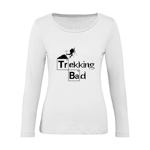 Trekking bad - T-shirt femme bio manches longues  - Vêtement original -