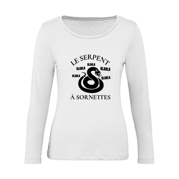 Serpent à Sornettes - T-shirt femme bio manches longues rigolo Femme -B&C - Inspire LSL women  -thème original et humour