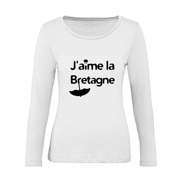 T-shirt femme bio manches longues - B&C - Inspire LSL women  - J'aime la Bretagne