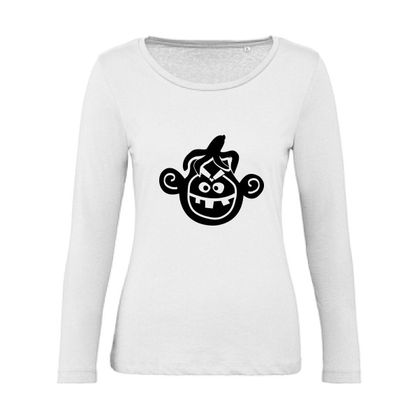 T-shirt femme bio manches longues Femme original - Monkey - rueduteeshirt.com