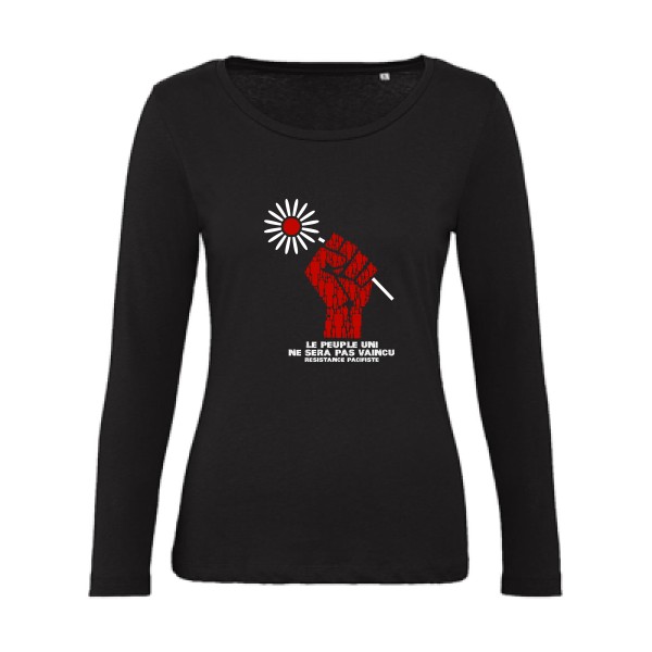 Resistance Pacifiste - T-shirt femme bio manches longues original Femme  -B&C - Inspire LSL women  - Thème peace and love -