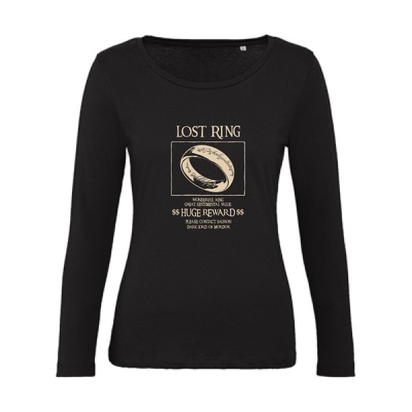 Lost Ring - T-shirt femme bio manches longues  parodie - modèle B&C - Inspire LSL women  -thème parodie et cinema -
