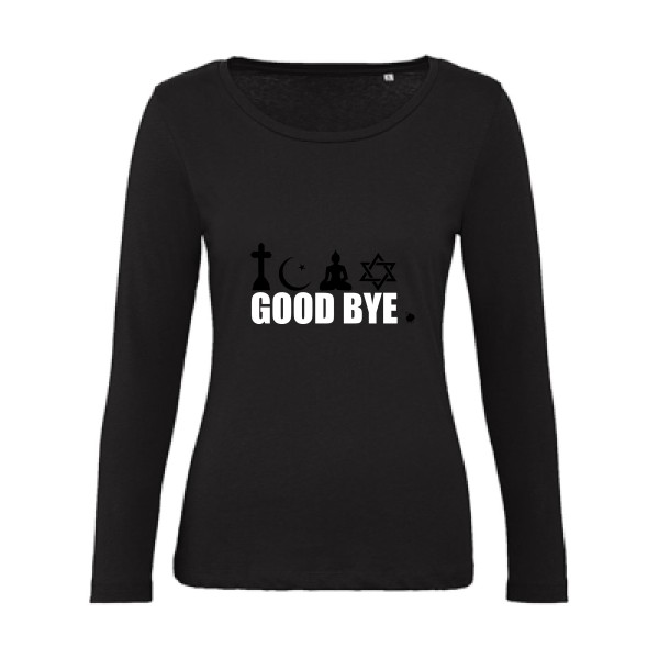 T-shirt femme bio manches longues Femme original - Good bye - 