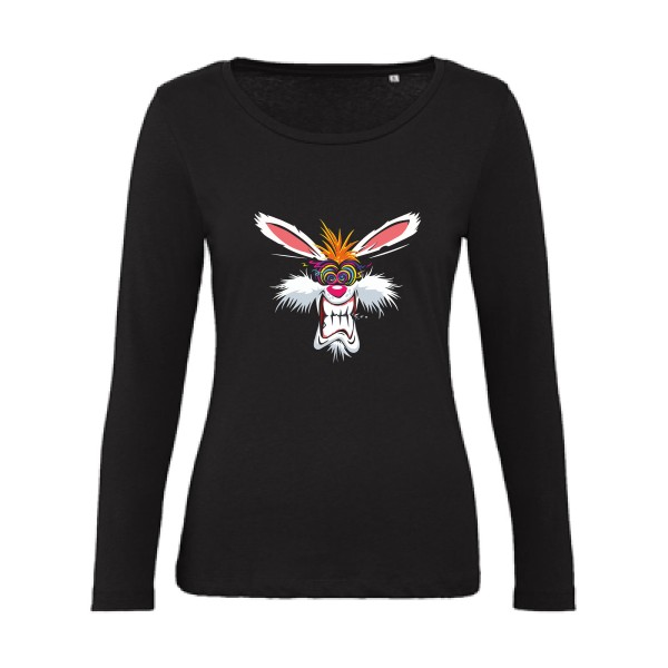 Rabbit  - Tee shirt humoristique Femme - modèle B&C - Inspire LSL women  - thème graphique -