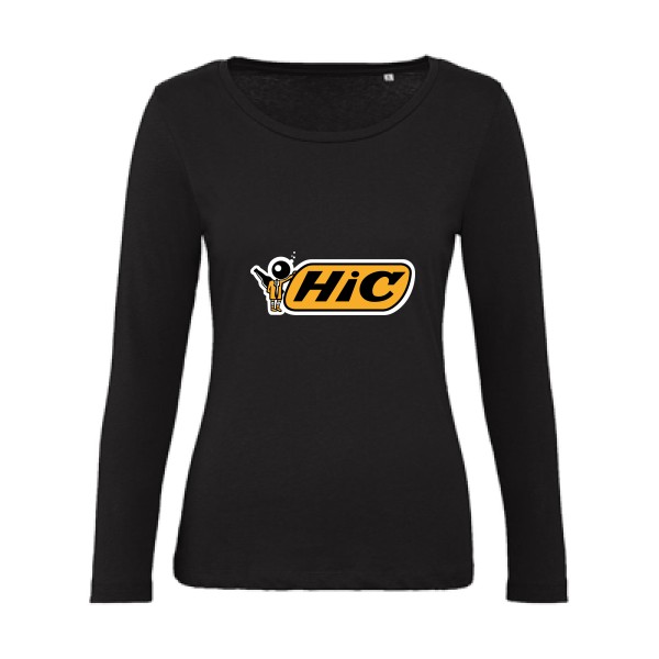 Hic-T-shirt femme bio manches longues humoristique - B&C - Inspire LSL women - Thème vêtement parodie -