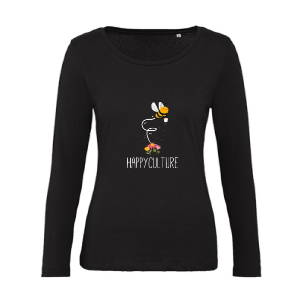 happy-  T shirt humoristique - Modèle T-shirt femme bio manches longues de chez B&C - Inspire LSL women 