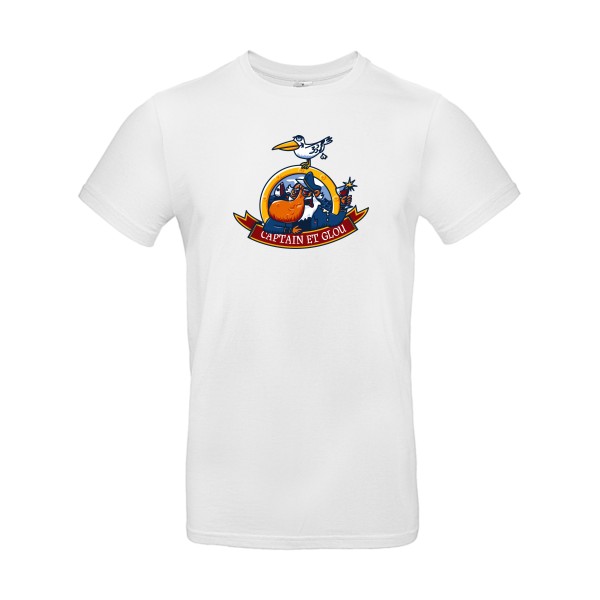 Captain et glou- Tee shirt marin humour -B&C - E190