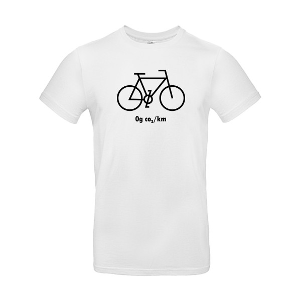 Zéro grammes de CO2 - T-shirt velo humour pour Homme -modèle B&C - E190 - thème humour et vélo -