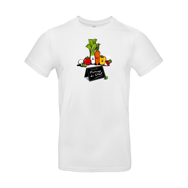 Potage du Chef - T-shirt rigolo Homme - modèle B&C - E190 -thème humour cuisine et top chef-