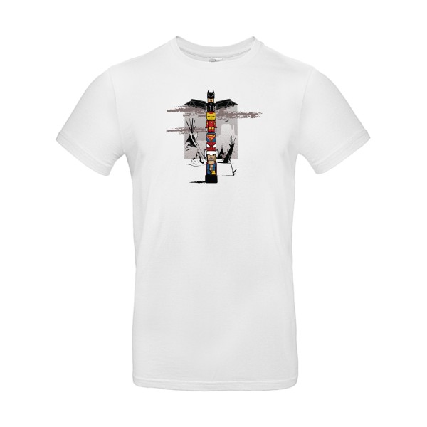 TOTEM - T-shirt super heros Homme - modèle B&C - E190 -thème parodie super héros -