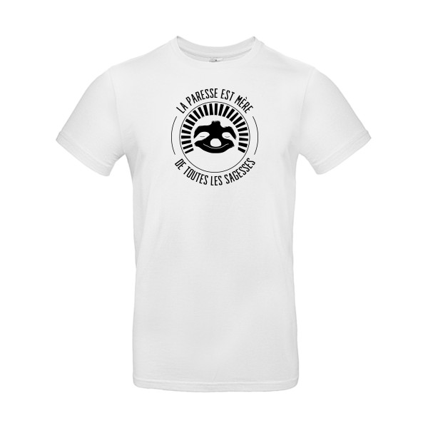 La paresse mère de sagesse - T-shirt Homme humour geek - B&C - E190 - thème humour et jeux de mots -