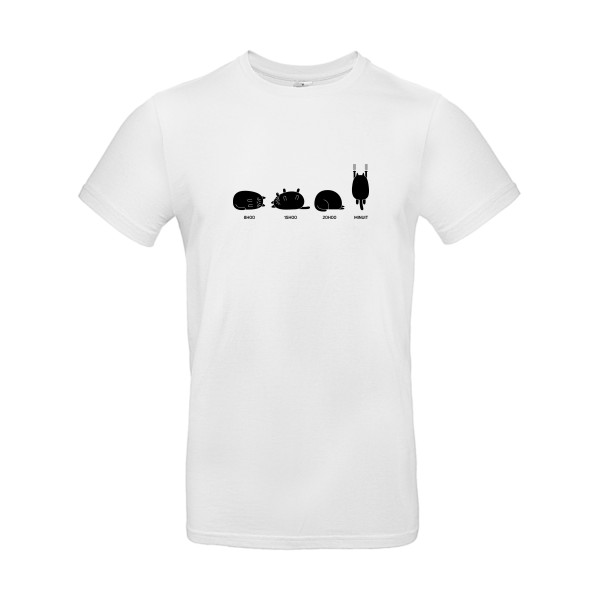Journée type - T-shirt cocasse pour Homme -modèle B&C - E190 - thème chat -