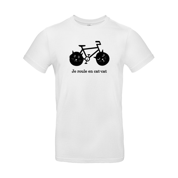 cat-cat bike - T-shirt humour velo - Thème t shirt  et sweat  original pour  Homme -