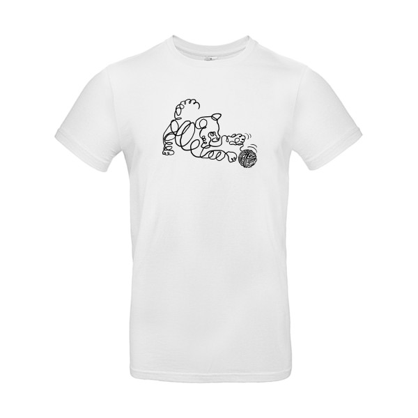 Pelote de chat -T-shirt rigolo Homme -B&C - E190 -thème  chat et animaux - 