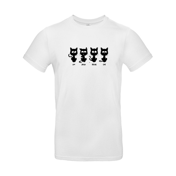 T shirt humour chat - un deux trois cat - B&C - E190 -