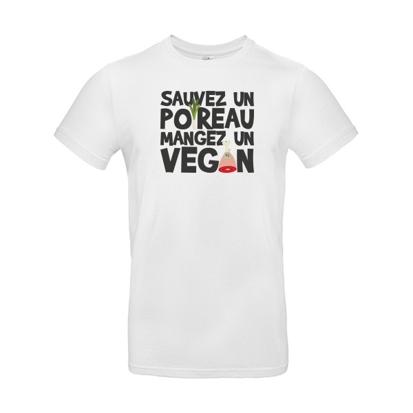 vegan poireau -B&C - E190 - Tee-shirts message Homme -