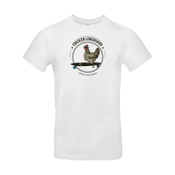 Chicken Longboard - T-shirt - vêtement original avec une poule-