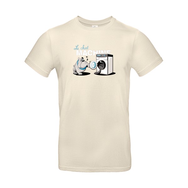t shirt parodie marque-Le Chat Machine-B&C - E190-Homme