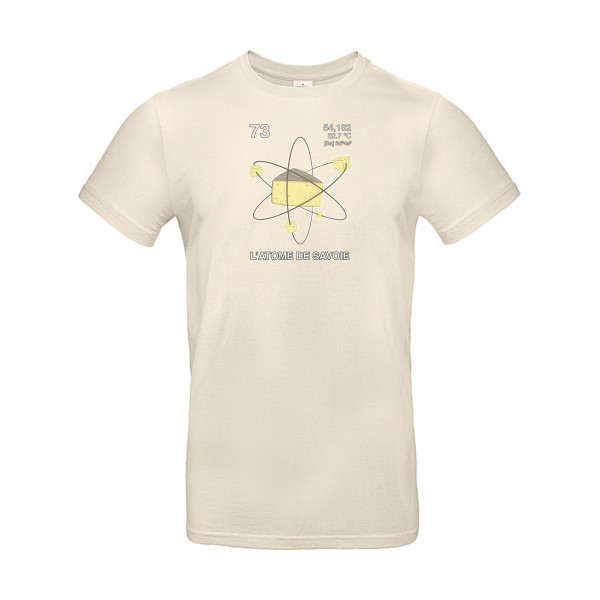 L'Atome de Savoie. - T-shirt humoristique pour Homme -modèle B&C - E190 - thème montagne -