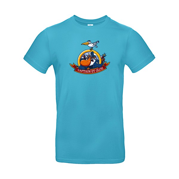 Captain et glou- Tee shirt marin humour -B&C - E190