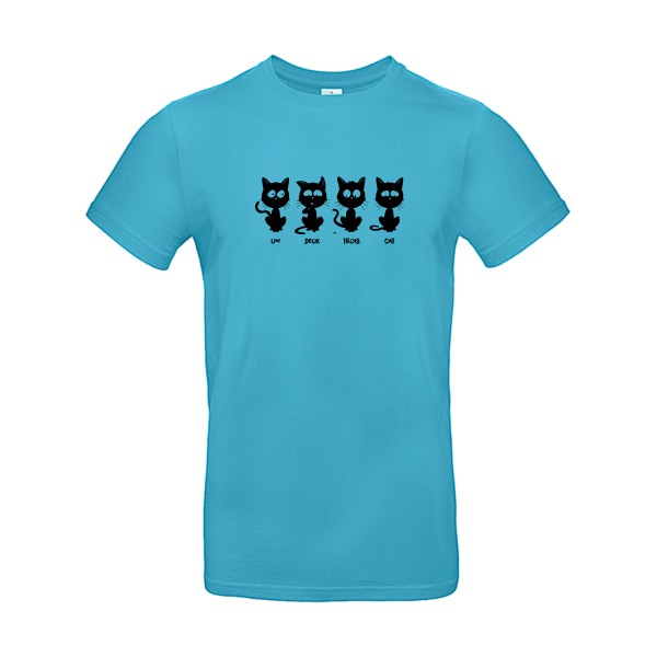 T shirt humour chat - un deux trois cat - B&C - E190 -