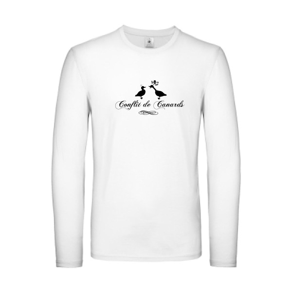 Conflit De Canards - Tee shirt humour noir Homme -B&C - E150 LSL