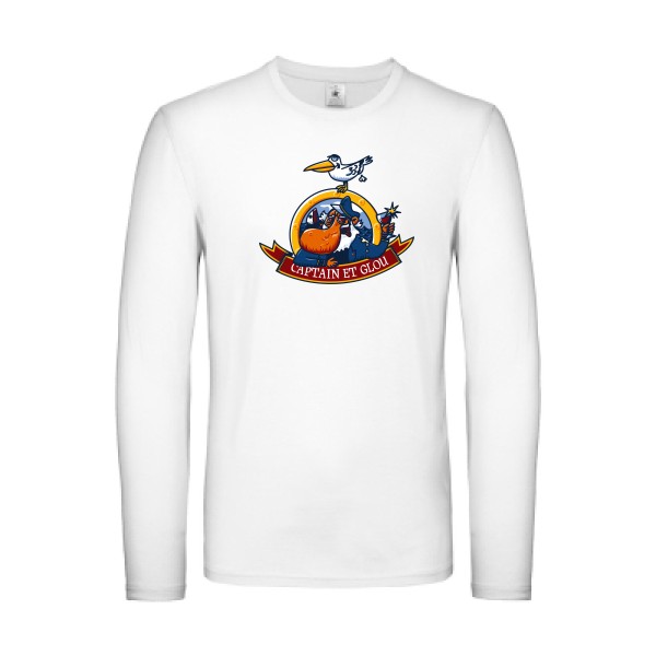 Captain et glou- Tee shirt marin humour -B&C - E150 LSL