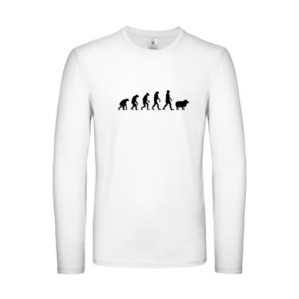 PanurgeEvolution - T-shirt manches longues léger évolution Homme - modèle B&C - E150 LSL -thème humour -