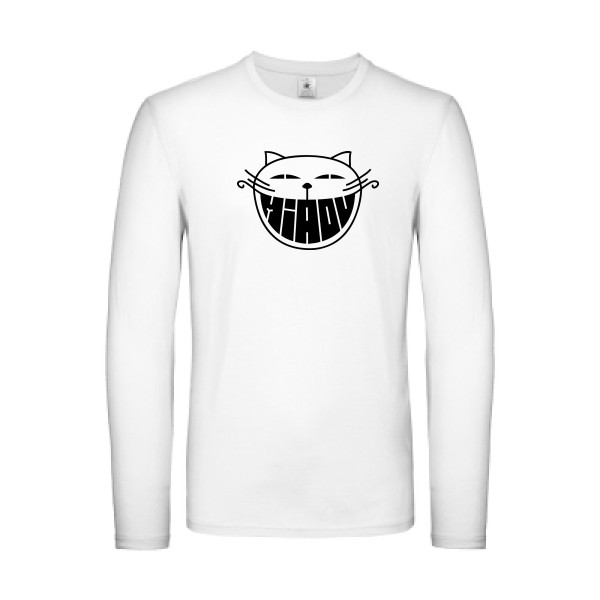 The smiling cat - T-shirt manches longues léger chat -Homme-B&C - E150 LSL - thème humour et bd -