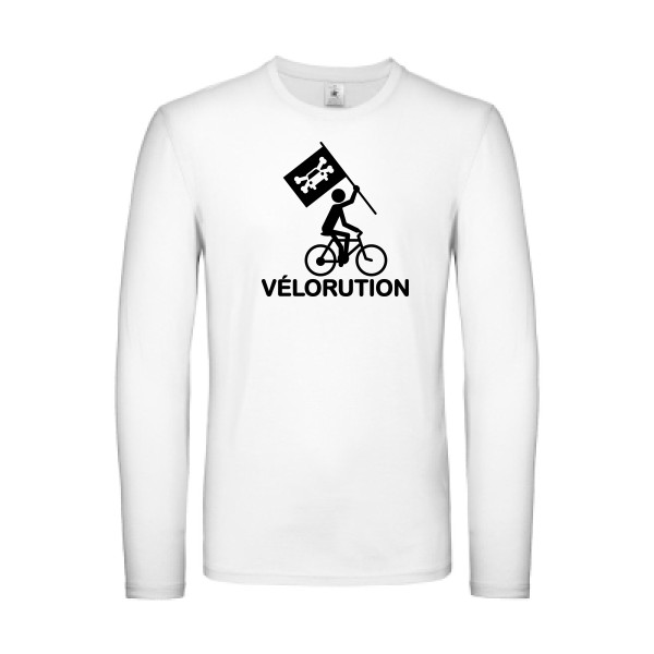 Vélorution- T-shirt manches longues léger Homme - thème velo et humour -B&C - E150 LSL -