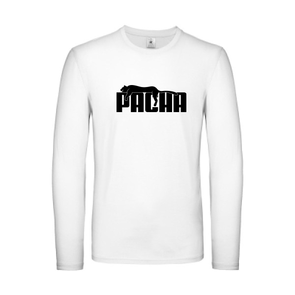 Pacha - T-shirt manches longues léger parodie humour Homme - modèle B&C - E150 LSL -thème humour et parodie -
