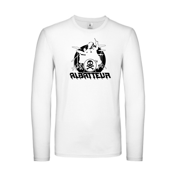 ALBATTEUR - T-shirt manches longues léger rock pour Homme -modèle B&C - E150 LSL - thème vintage et musique -
