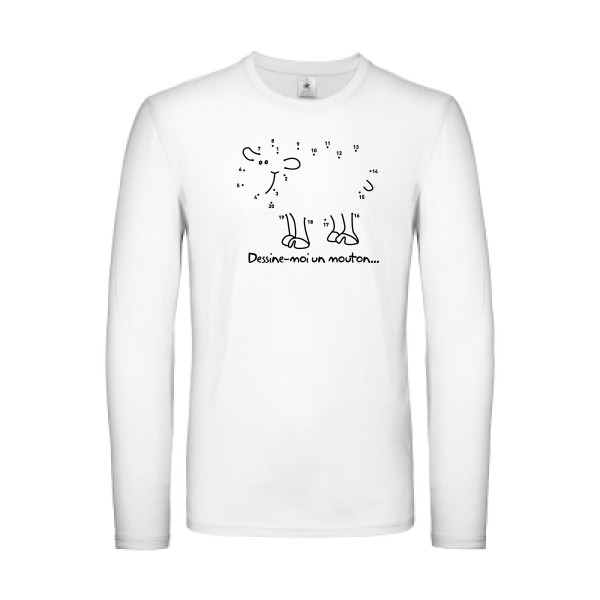 Dessine moi un mouton - T-shirt manches longues léger amusant pour Homme -modèle B&C - E150 LSL - thème humour et culture -