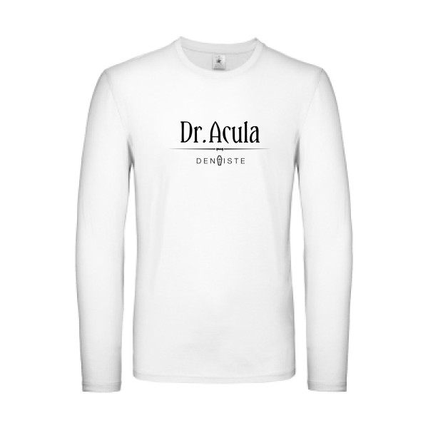 Dr.Acula - T-shirt manches longues léger Homme original - B&C - E150 LSL - thème humour et jeux de mots -