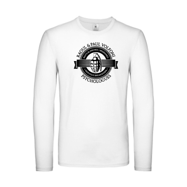 Volfoni -  T-shirt manches longues léger Homme - B&C - E150 LSL - thème tee shirt  vintage -