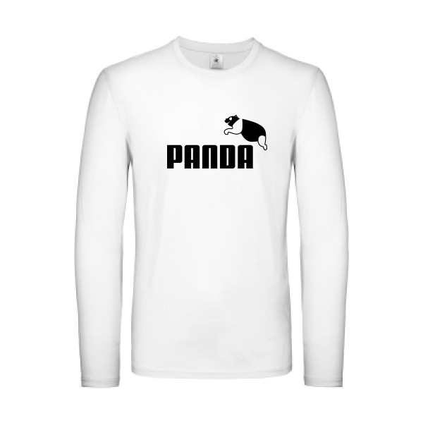 PANDA - T-shirt manches longues léger parodie pour Homme -modèle B&C - E150 LSL - thème humour et parodie- 