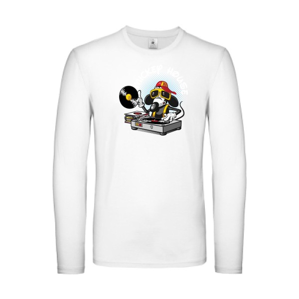 Mickey house v2 -T-shirt manches longues léger mickey Homme  -B&C - E150 LSL -Thème parodie et musique -