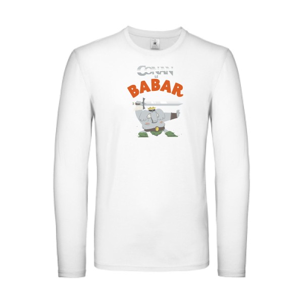 CONAN le BABAR -T-shirt manches longues léger parodie  -B&C - E150 LSL - thème  cinema  et vintage - 