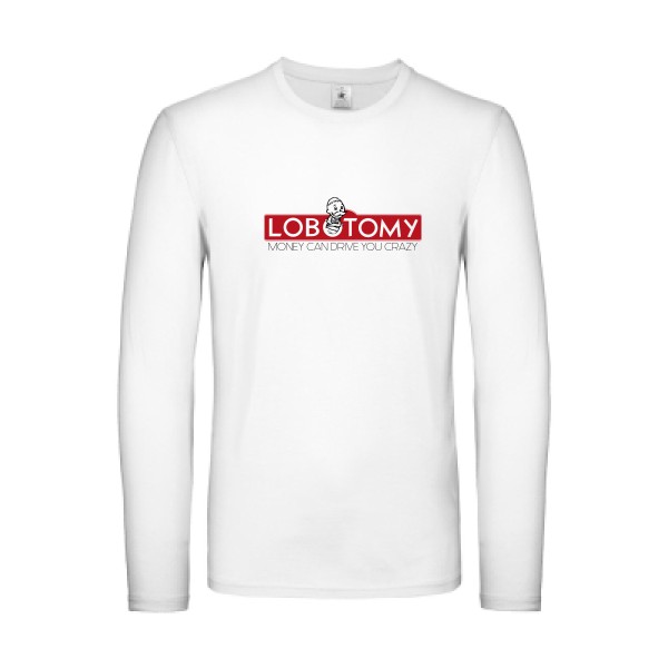 Lobotomy - T-shirt manches longues léger geek Homme  -B&C - E150 LSL - Thème geek et gamer -
