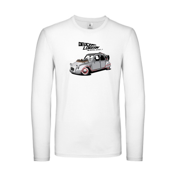 DEUCHLOREAN - T-shirt manches longues léger thème automobile - vêtement original pour  Homme -