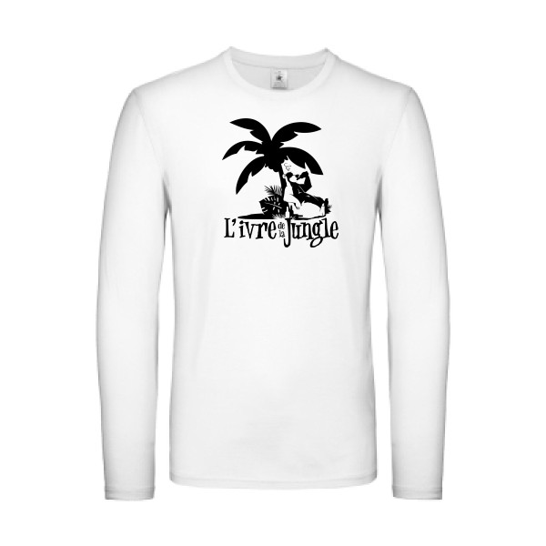 L'ivre de la jungle - T-shirt manches longues léger burlesque pour Homme -modèle B&C - E150 LSL - thème humour alcool -