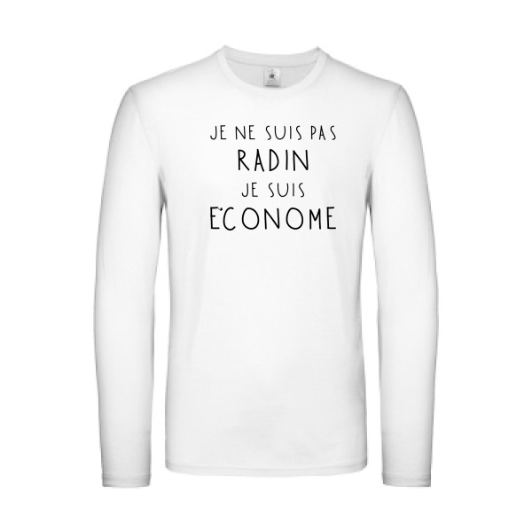 PICSOU - T-shirt manches longues léger geek Homme  -B&C - E150 LSL - Thème humour et finance-
