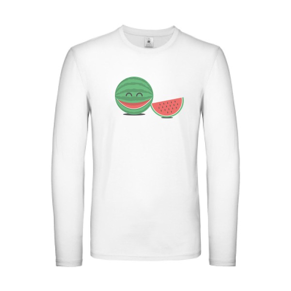 TRANCHE DE RIGOLADE -T-shirt manches longues léger rigolo imprimé Homme -B&C - E150 LSL -Thème humour enfantin -