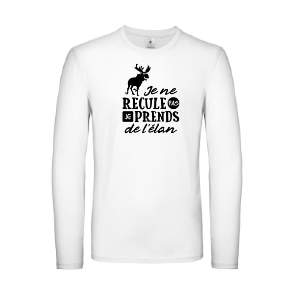Prendre de l'élan - T-shirt manches longues léger burlesque pour Homme -modèle B&C - E150 LSL - thème humour et jeux de mots -