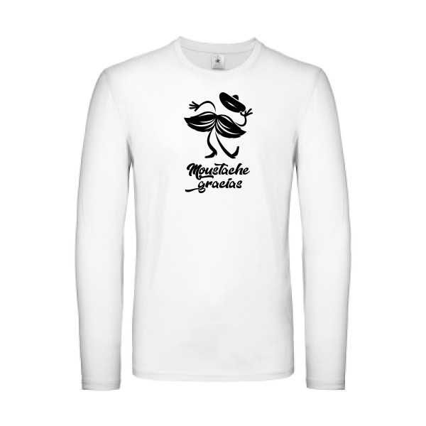 Presqu'spagnol - T-shirt manches longues léger délire pour Homme -modèle B&C - E150 LSL - thème absurde et humour -