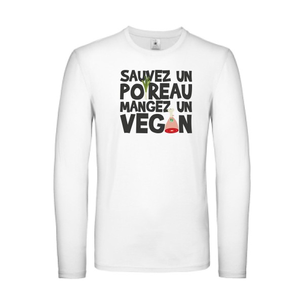 vegan poireau -B&C - E150 LSL - Tee-shirts message Homme -
