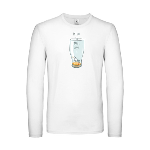 Marée basse - modèle B&C - E150 LSL Homme - T-shirt manches longues léger - thème humour alcool -