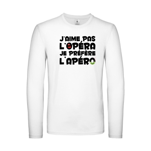 opérapéro - T-shirt manches longues léger apéro Homme - modèle B&C - E150 LSL -thème humour alcool -