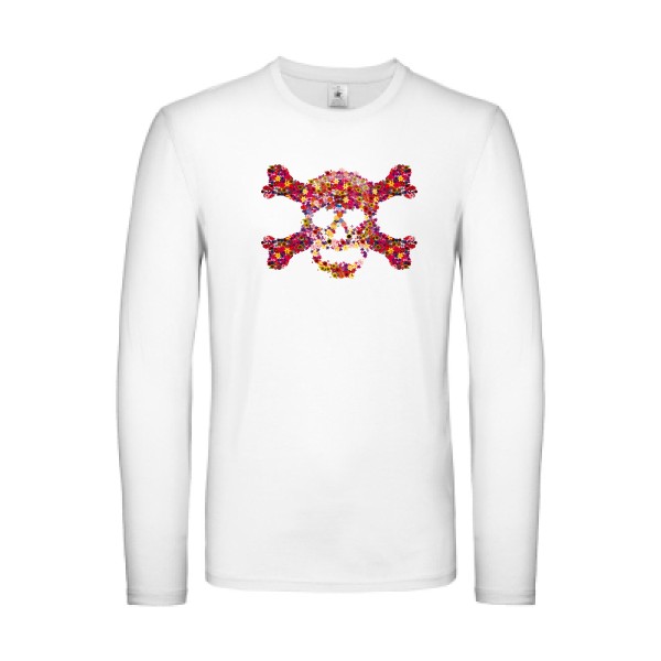 Floral skull -Tee shirt Tête de mort -B&C - E150 LSL