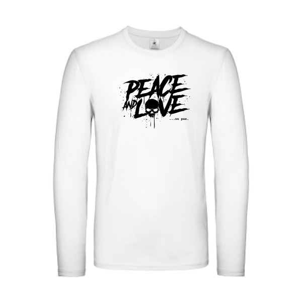 Peace or no peace - T shirt tête de mort Homme - modèle B&C - E150 LSL -